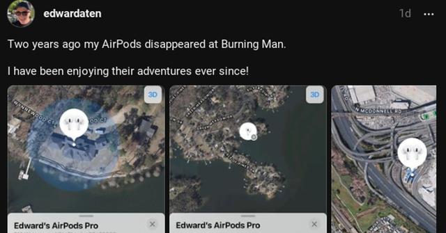 AirPods Tracked After Losing Burning Man