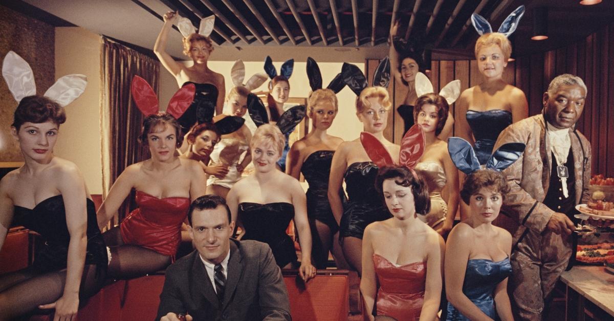 Hugh Hefner and His Bunnies at the Playboy Key Club in Chicago