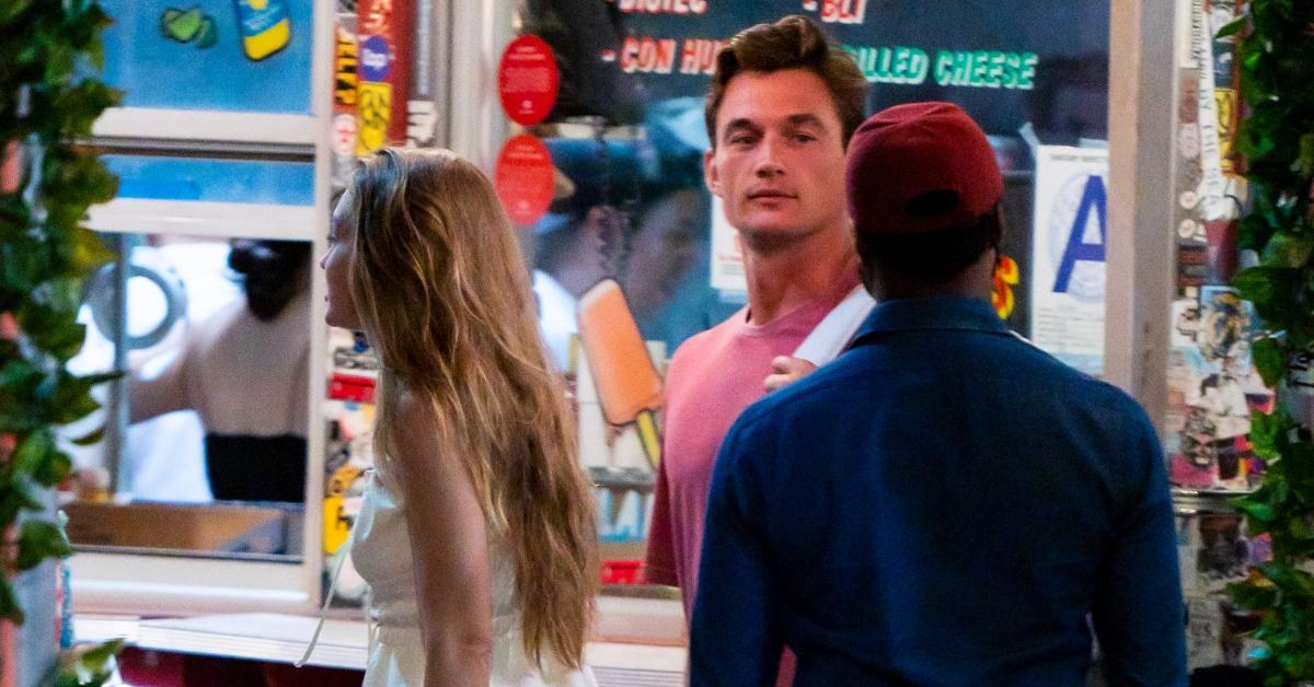 Gigi Hadid (L) and Tyler Cameron are seen in SoHo on August 20, 2019 in New York City. (Photo by Gotham/GC Images)