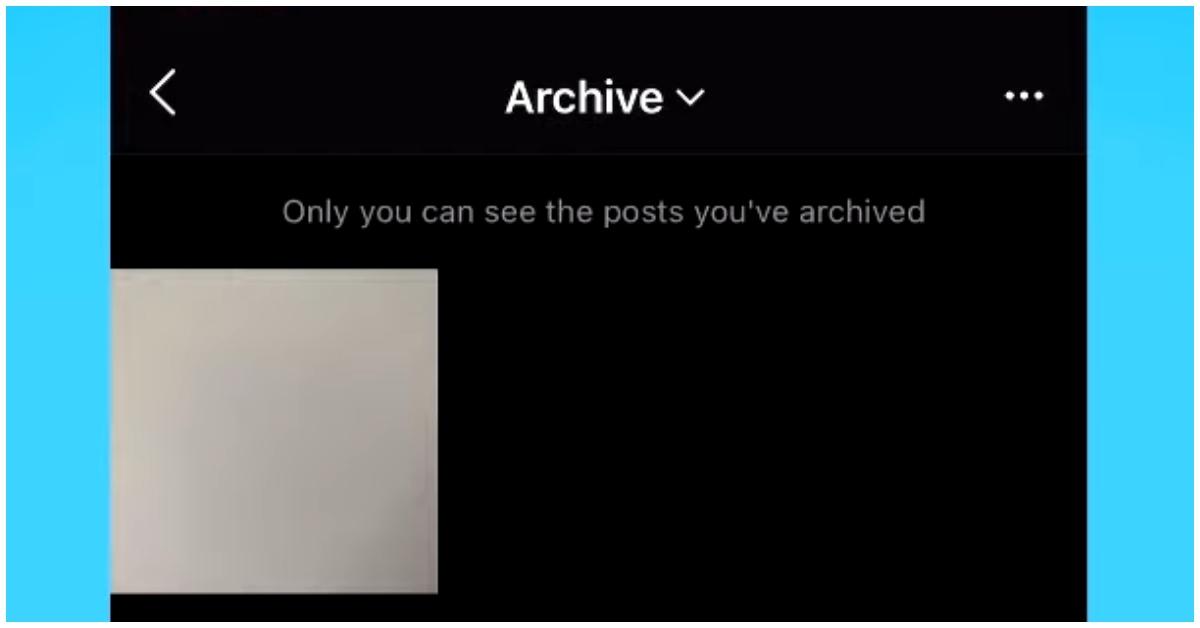 Instagram's Archive post feature