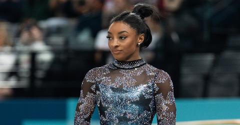 Simone Biles from Team United States competes at the Paris 2024 Olympic Games.
