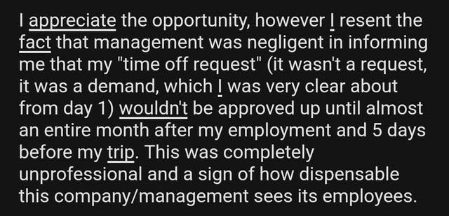 employee resigns pto