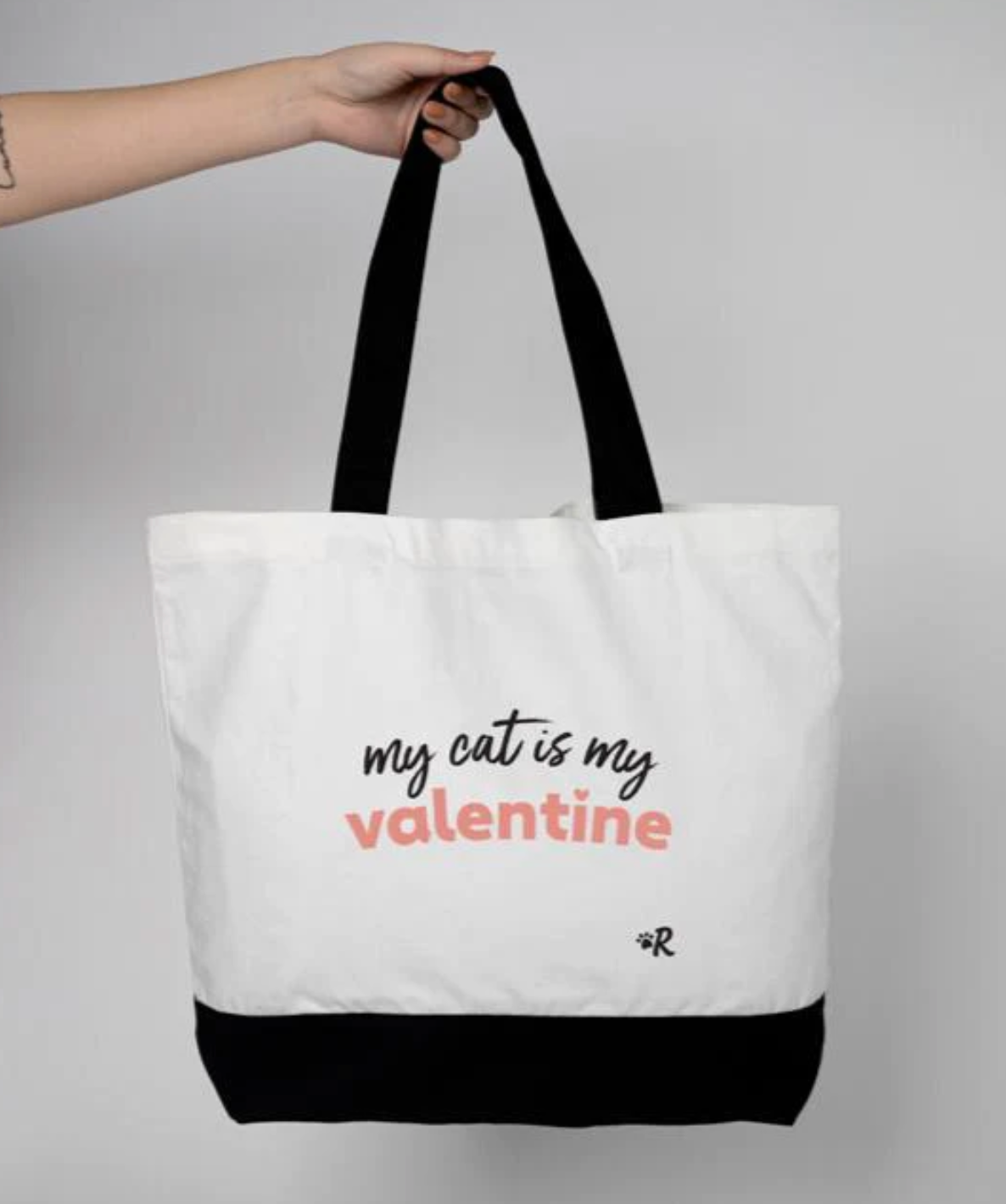 my cat is my valentine tote bag from rover