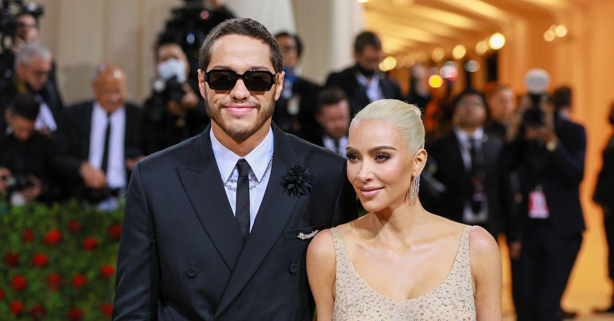 (l-r): Kim Kardashian and Pete Davidson attending the 2022 Met Gala together. 