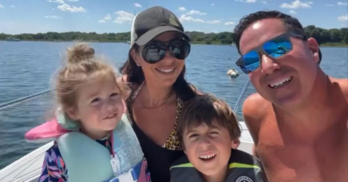 Rulla Nehme Pontarelli with her family on their boat.