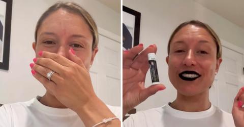 A mom used eye black instead of chapstick on accident