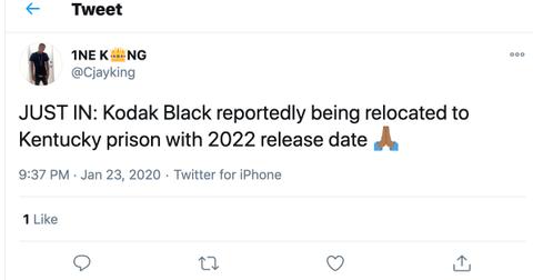 Kodak Black S Prison Release Date Fans Hope He Ll Be Out By 21