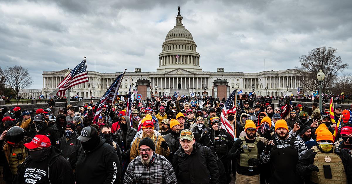 Rioters at the Capitol on January 6, 2021. 