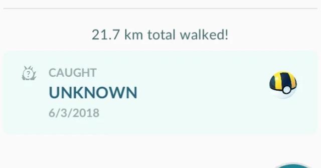 A Pokémon with an unknown catch location in 'Pokémon GO'