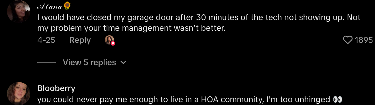 neighbor refuses to let garage door close