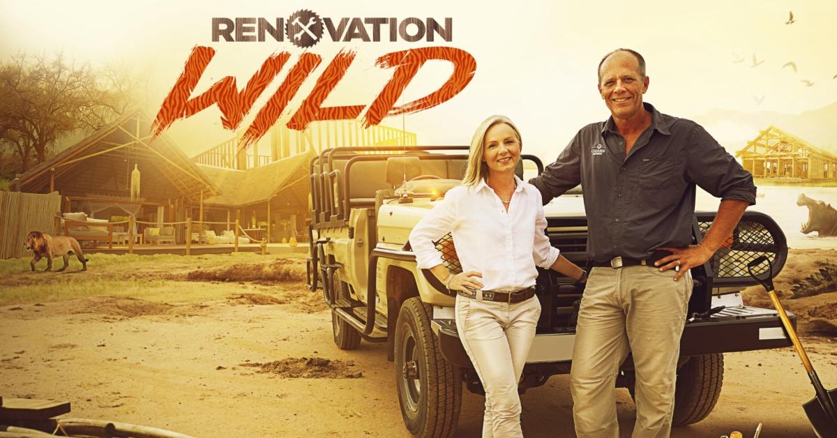 Lynsey and Grant Cumings in front of one of their properties on 'Renovation Wild'