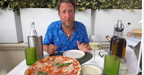 Dave Portnoy eats a pizza on Instagram.
