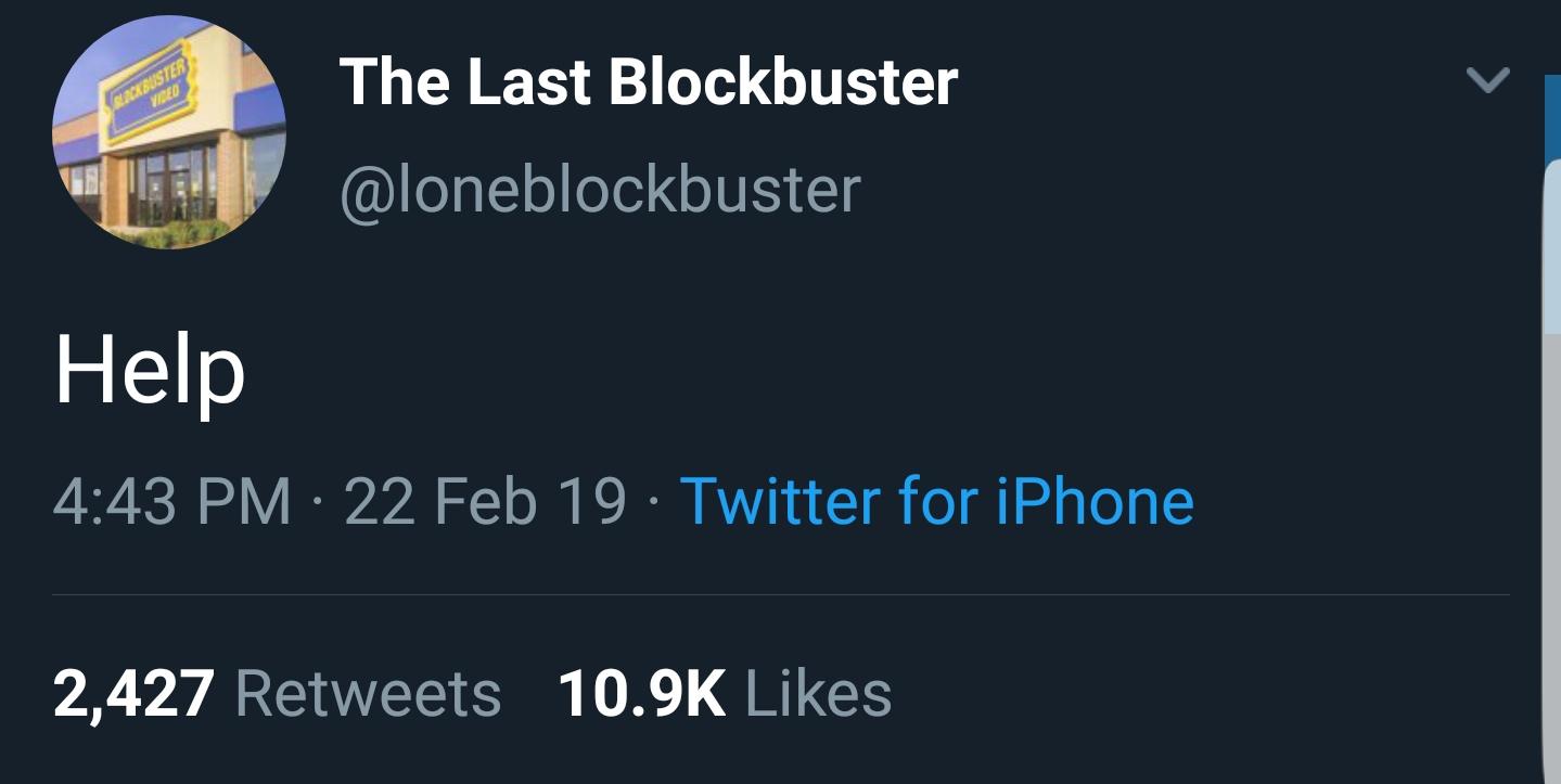 last blockbuster tweet