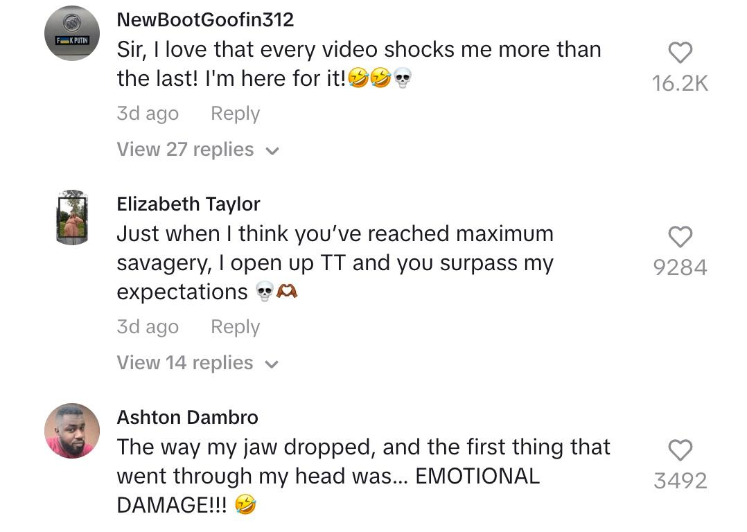 Commenter react to Ethan's tattoos