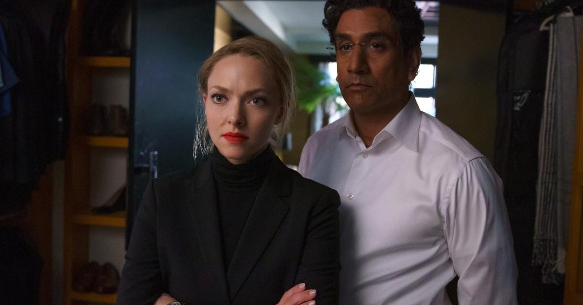 Amanda Seyfried as Elizabeth Holmes, Naveen Andrews as Sunny Balwani