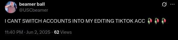 Post on X about TikTok being down