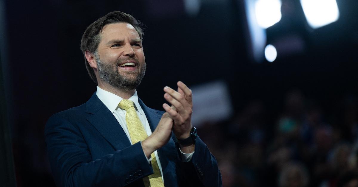 JD Vance clapping and smiling at the 2024 RNC