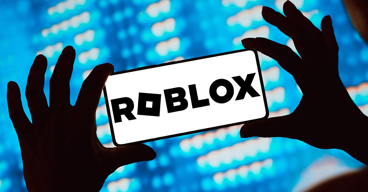 Phone with Roblox logo