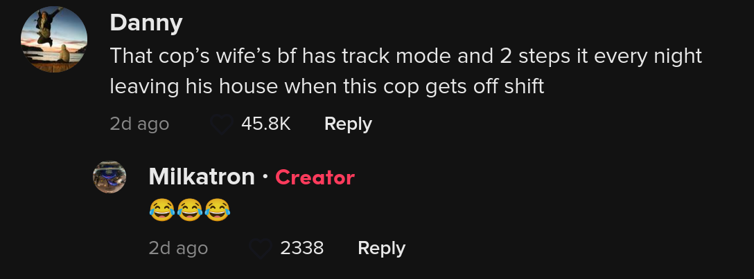 cop lying track mode tiktok