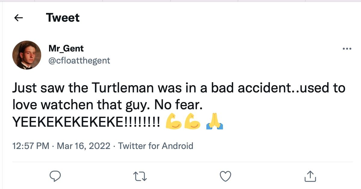 A tweet about the accident