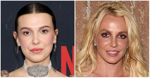 (l-r): Millie Bobby Brown and Britney Spears