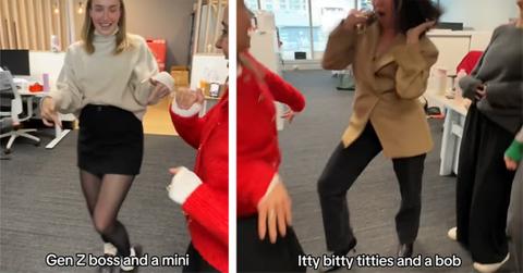 Women dancing and describing themselves on TikTok.