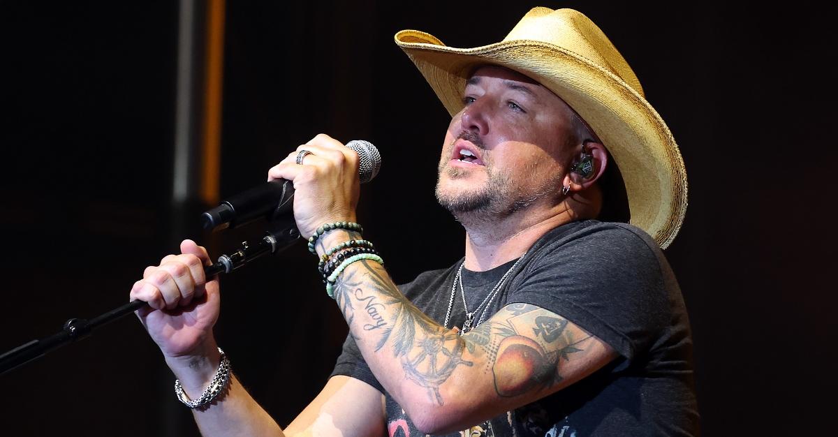 Jason Aldean performs at the 2023 ACM Lifting Lives Topgolf Tee-Off And Rock On Fundraiser