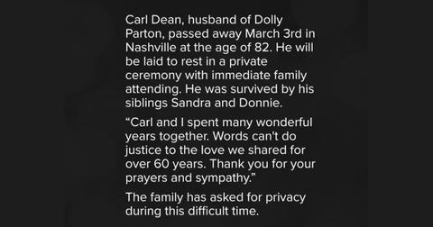 Dolly Parton and Carl Thomas Dean's Relationship Timeline