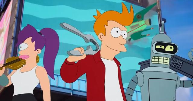 The three Futurama skins that are now available in Fortnite.