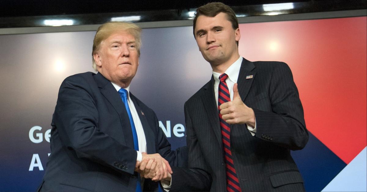 Donald Trump and Charlie Kirk at the White House Next Generation Summit.