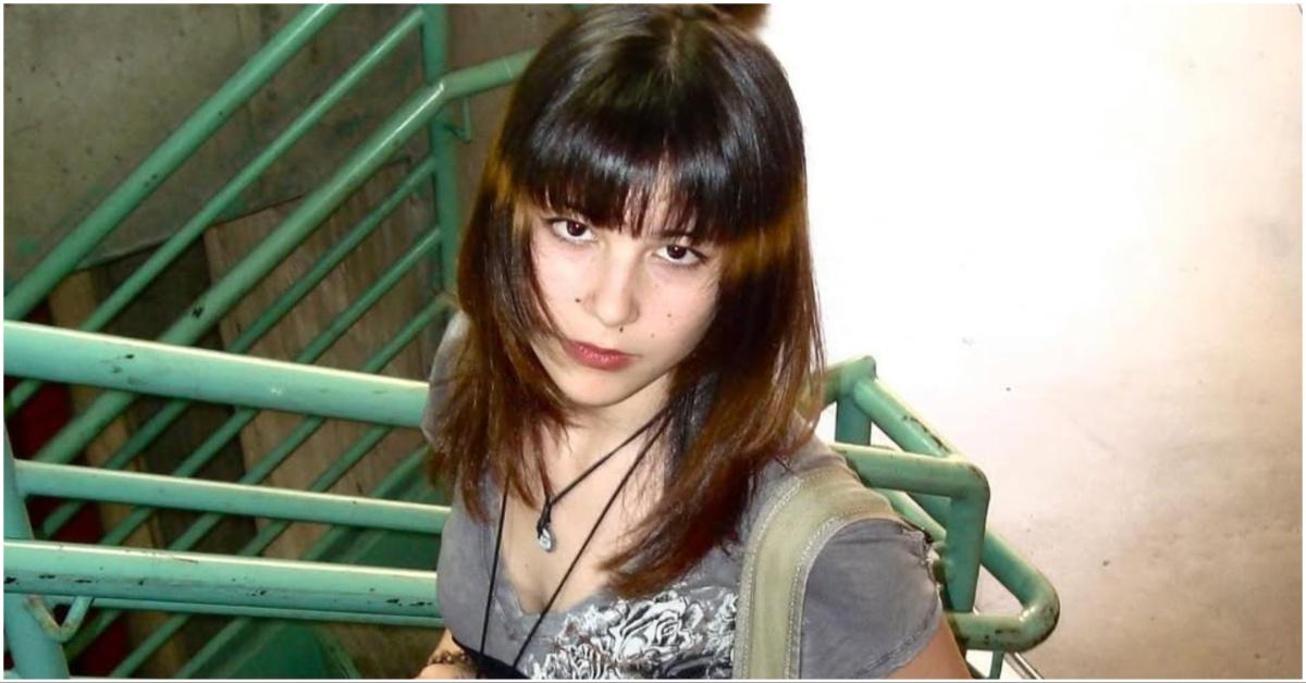 Alysa Liu posing in a stairwell