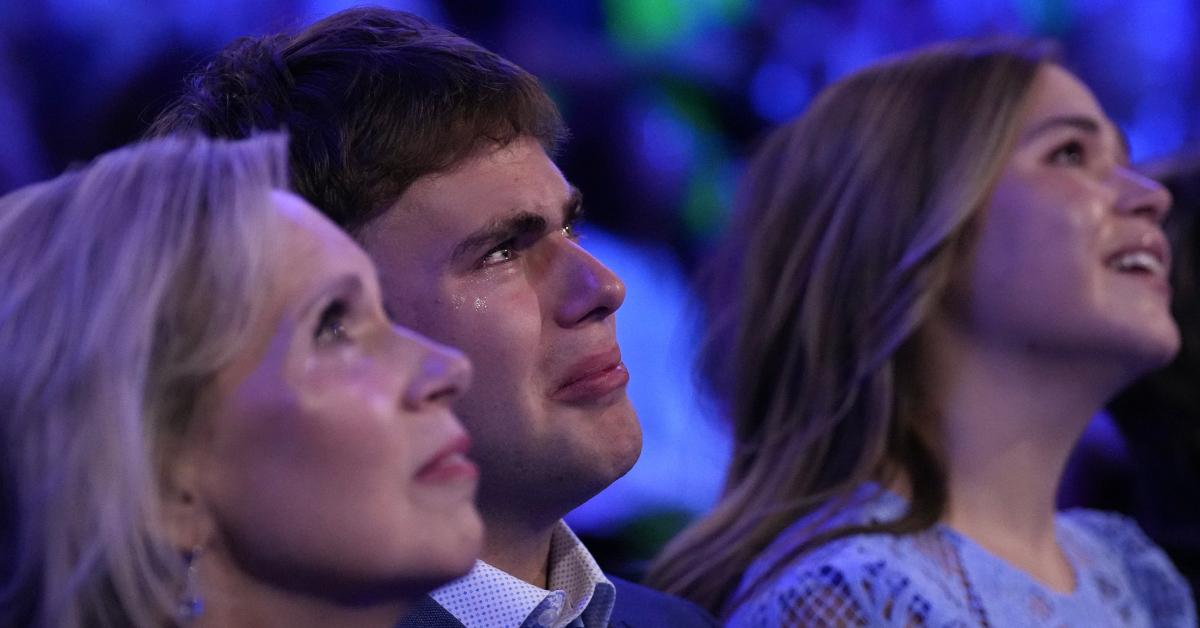 Gus Walz shed tears during his father Tim Walz's vice presidential nomination speech at the 2024 Democratic National Convention.