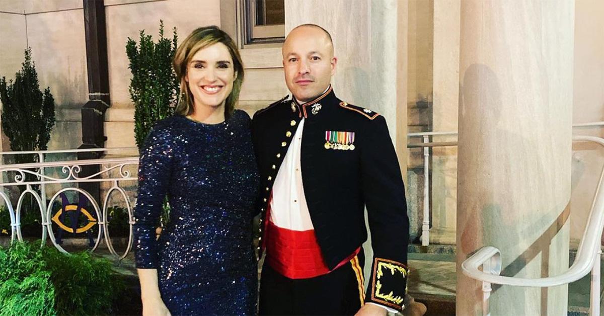 Margaret Brennan and her husband in full military regalia. 