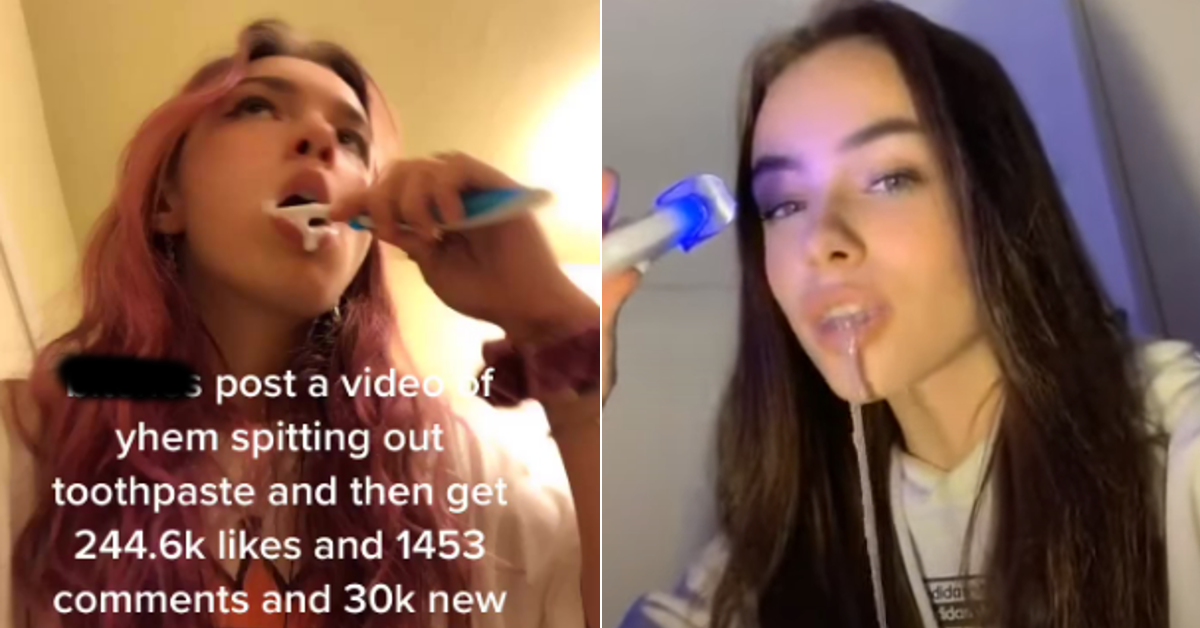 tik tok girl with open mouth