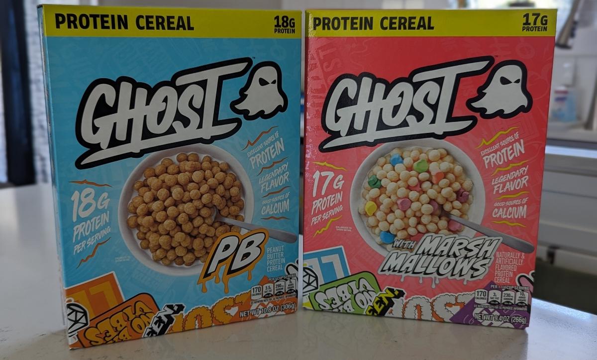 Ghost Protein Cereal on kitchen counter
