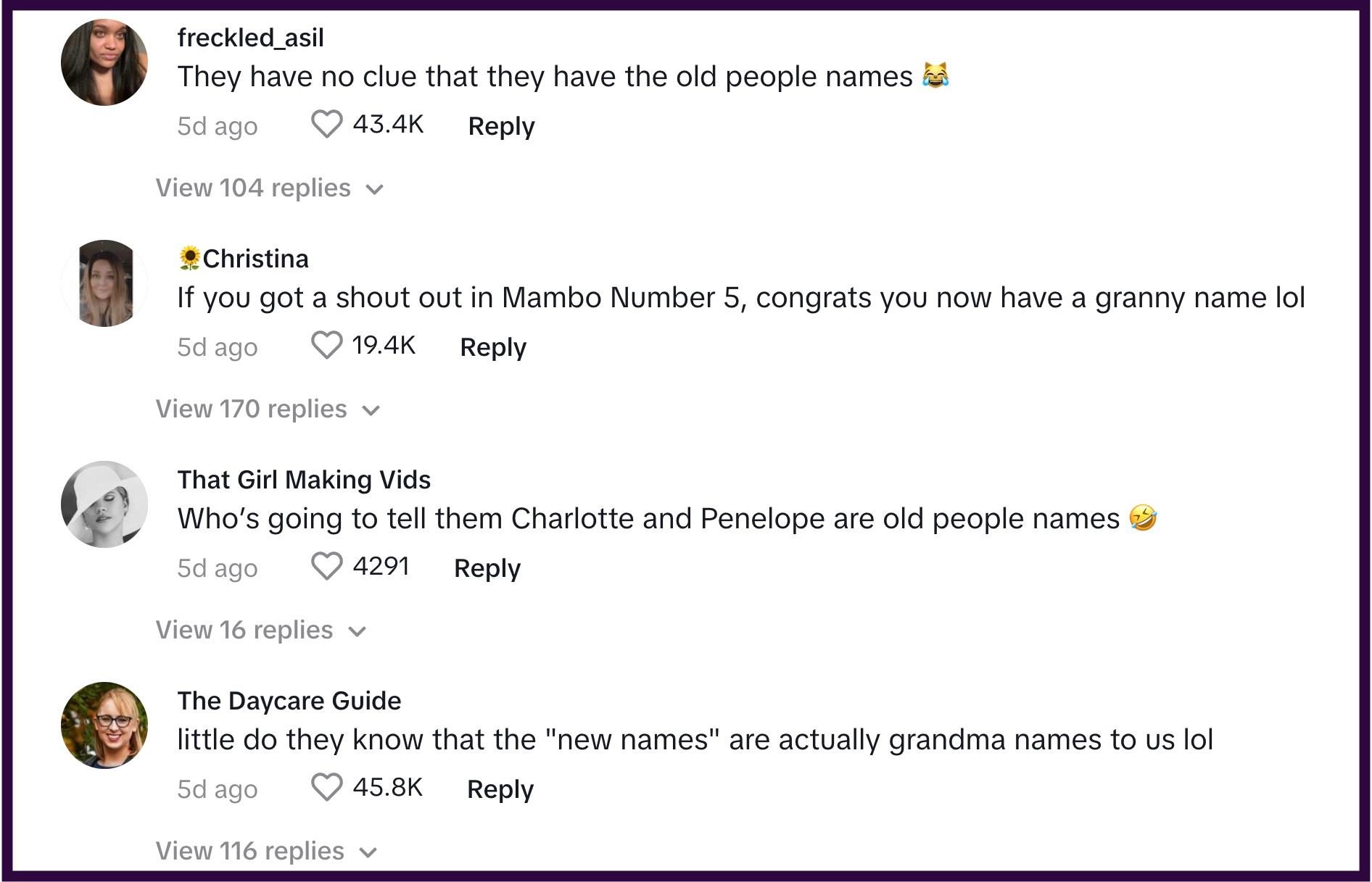 old people names are now young people names - tiktok