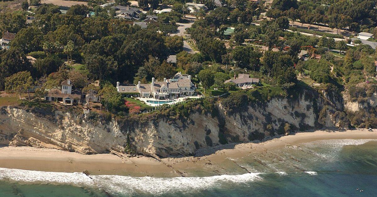 Arial shot of Barbra Streisand's home