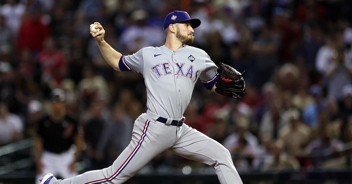 Chris Stratton pitching during the World Series. 