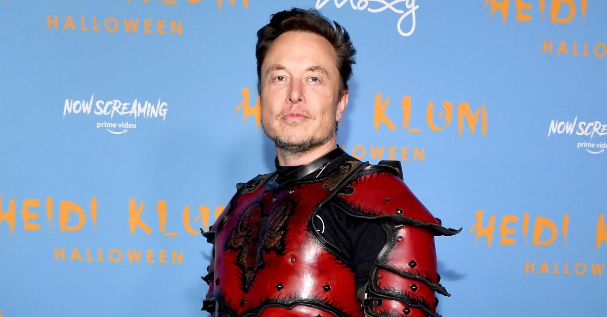 Tech entrepreneur Elon Musk wearing a Halloween costume in 2022. 