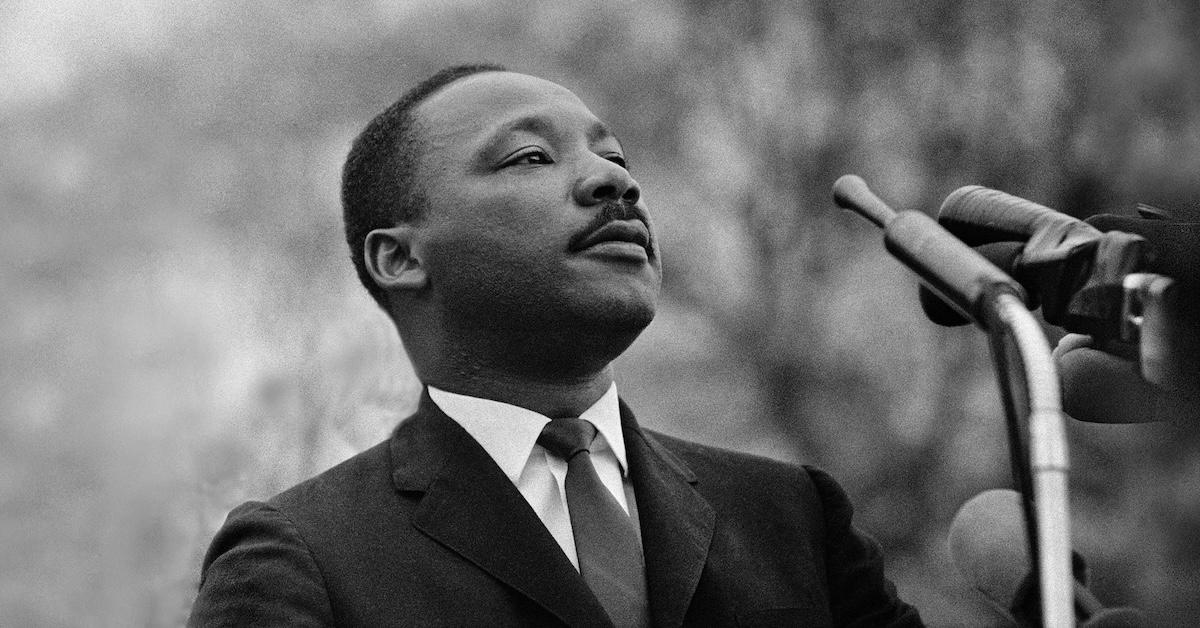 Martin Luther King Jr gives a speech