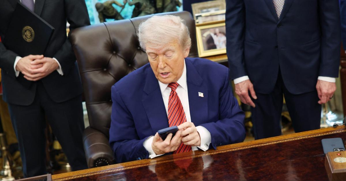 Donald Trump in the Oval Office. 