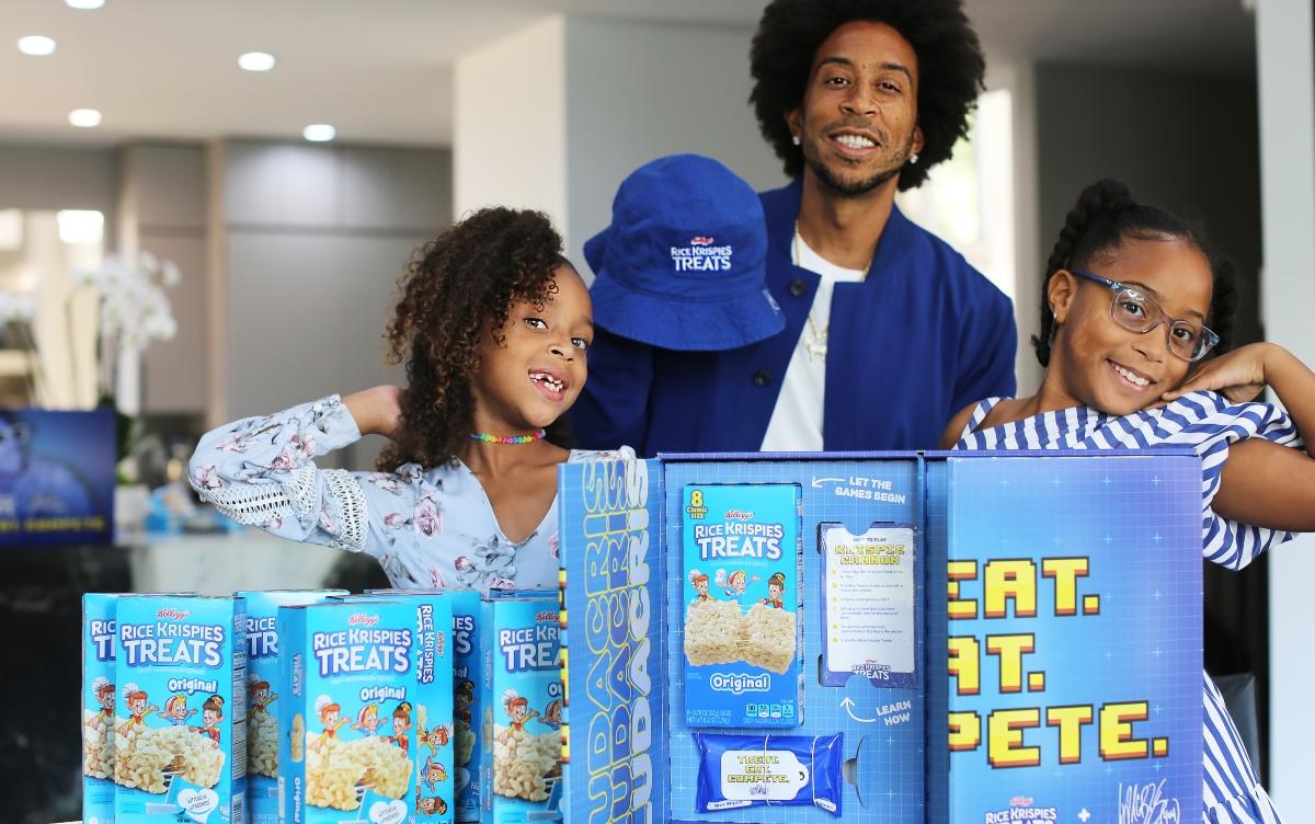 Ludacris and his daughters in partnership with Rice Krispies Treats.