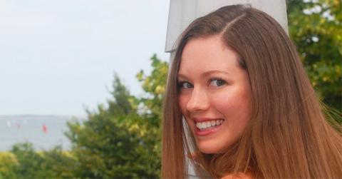 Noelle Dunphy sitting outside looking over her soldier.