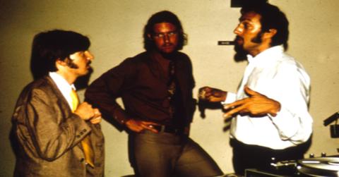 David Jaffe (L), Craig Haney (C), and Philip Zimbardo (R)