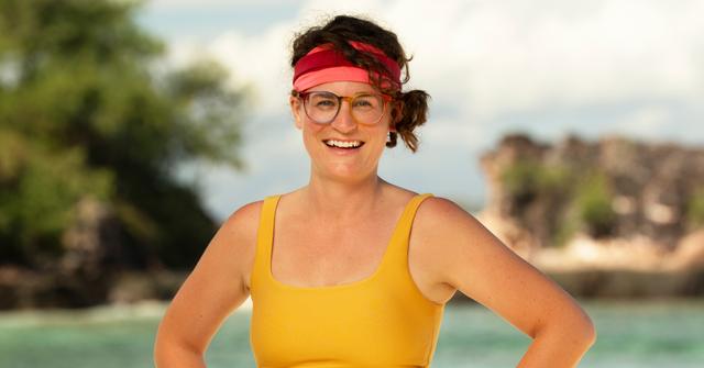 Liz Wilcox in 'Survivor' in a yellow tank top.