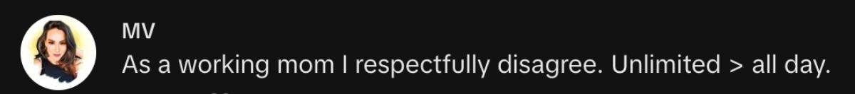 Screenshot of a comment under unlimited paid time off is a bad for workers TikTok