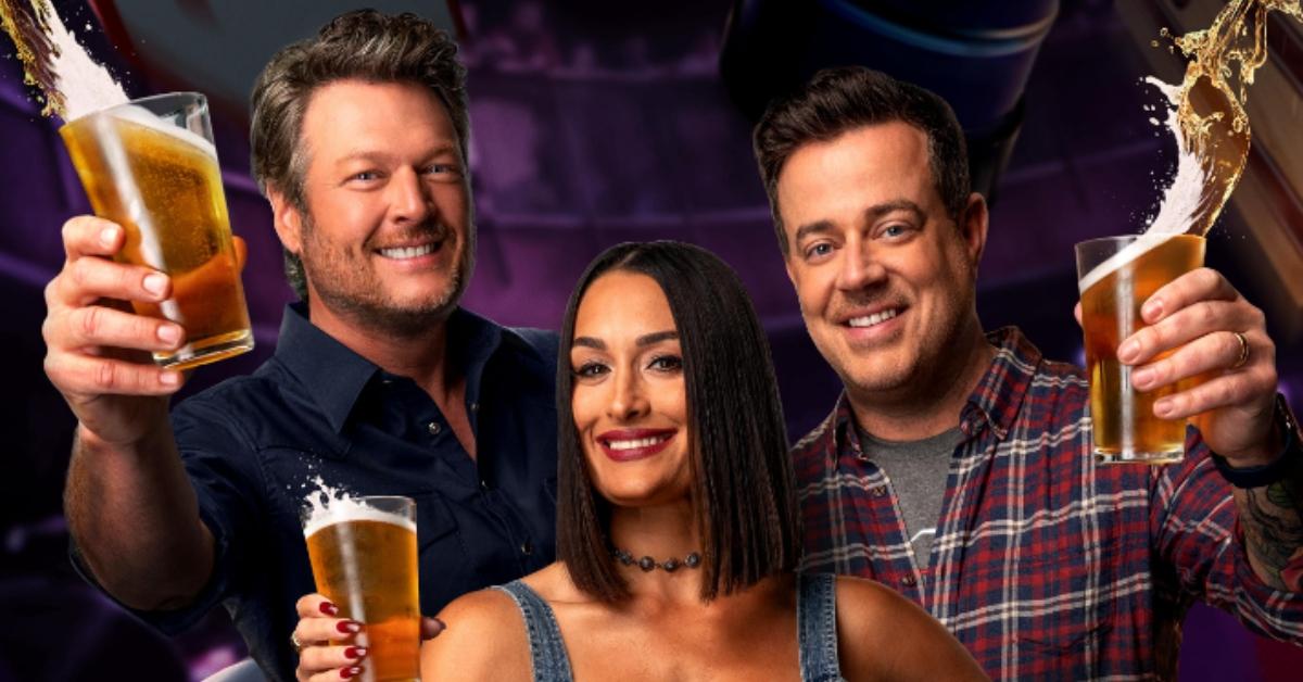 Blake Shelton, Nikki Bella, and Carson Daly