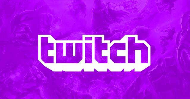 Image of Twitch logo on a purple background with character art.