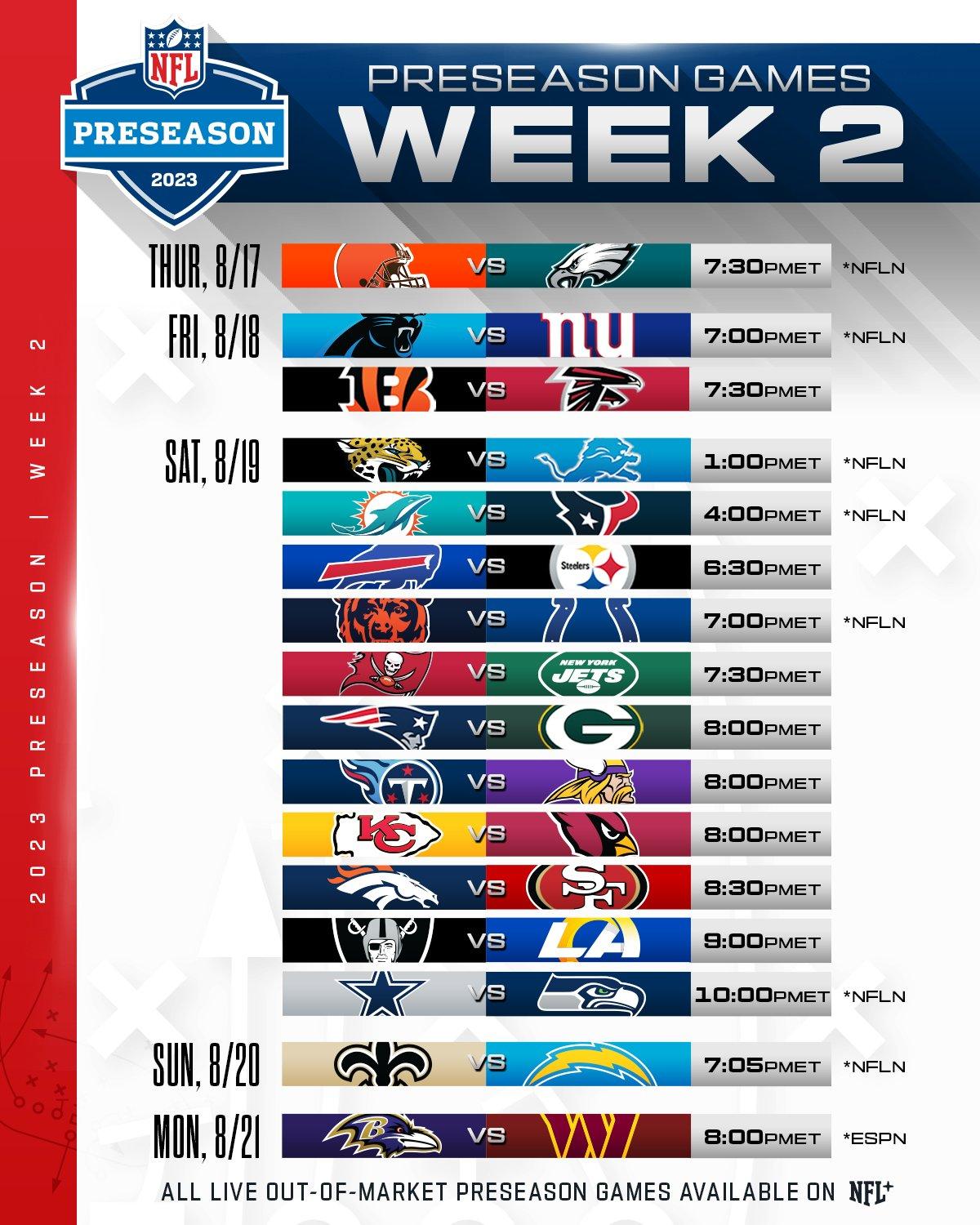 NFL Preseason Schedule Out