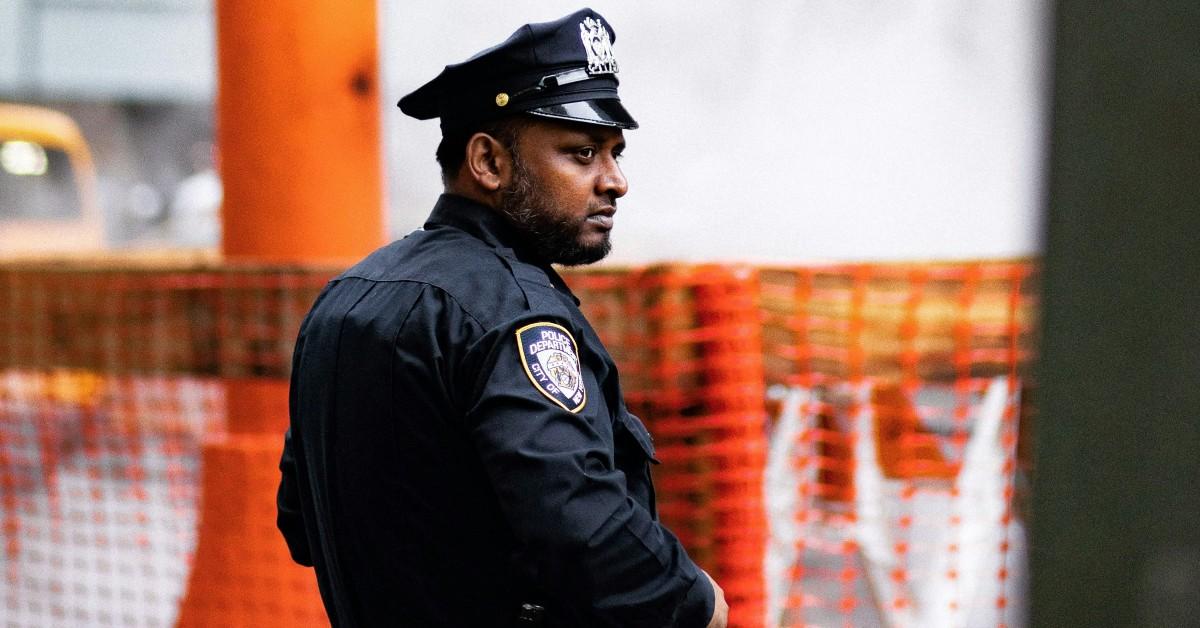 Side profile of a police officer